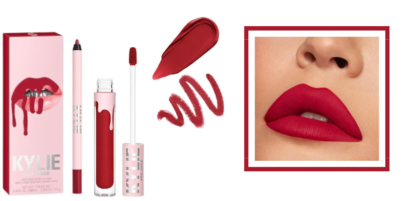 Cherry cola lips realizzate con il Kylie Cosmetics – Matte Lip Kit in “Bite me" 