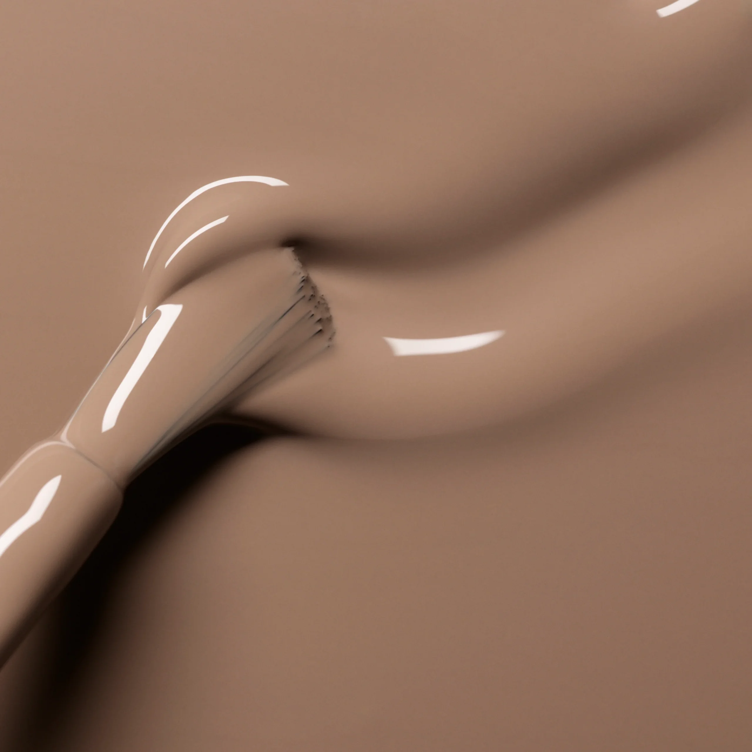 pennello che stende una vernice smalto color mocha mousse