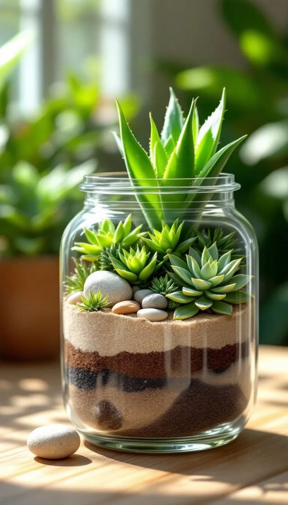 spunti creativi su come arredare il balcone in primavera con i vasi di fiori e terrari