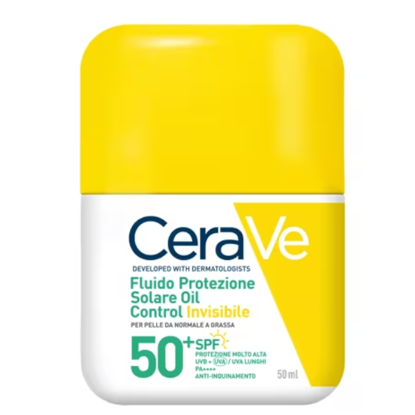 crema viso spf50 cerave fluido protezione solare oil control invisibile