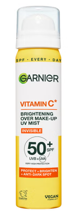 protezione solare da usare sopra il trucco GARNIER Vitamin C Brightening Over Makeup UV Mist Invisible SPF50+
