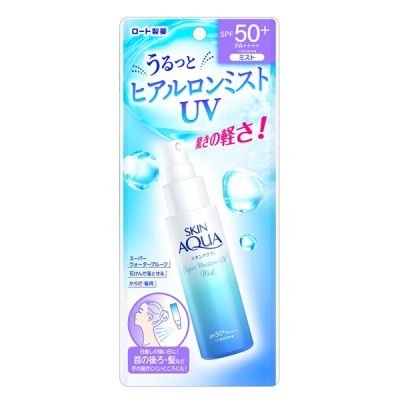 protezione solare da usare sopra il trucco ROHTO MENTHOLATUM Skin Aqua Super Moisture UV Mist SPF50+ PA++++
