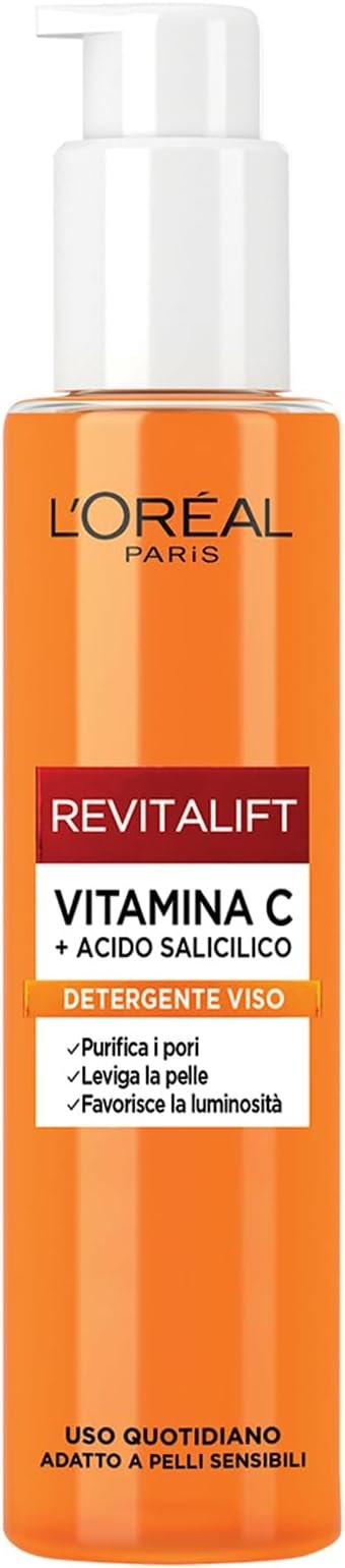 L'Oreal Revitalift Vitamina C+ Acido Salicilico Detergente Viso Purificante per la doppia detersione