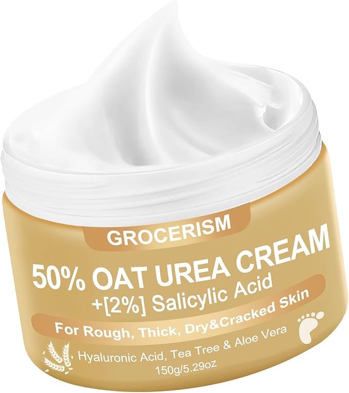 Crema Piedi Urea 50% con Avena, Acido Salicilico e Ialuronico – Idratazione estrema per pedicure fai da te 
