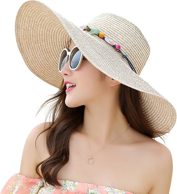 Cappello paglia tesa 14 cm piegehvole e arrotolabile- concetto di idee su cosa mettere nella borsa mare