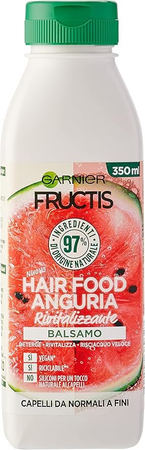 balsamo adatto al co wash Garnier Fructis Hair Food Anguria Rivitalizzante per Capelli Normali e Fini