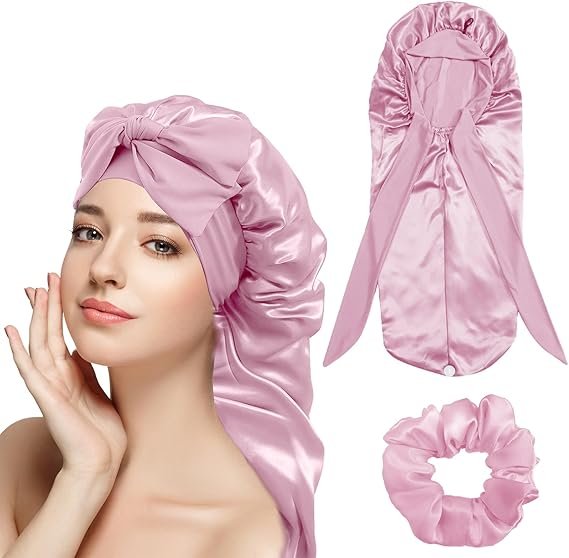GTEYAEEN Cuffia in raso per capelli lunghi
