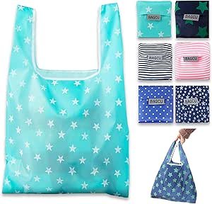 Sacchetti pieghevoli Set da 6 pezzi concetto di idee su cosa mettere nella borsa mare