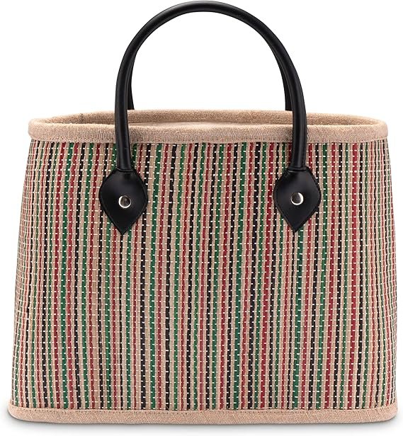 DECOR ASIAN Borsa mare chic in foglia di palma 