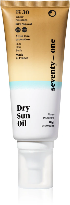 olio protettivo dei capelli al mare SeventyOne Dry Sun Oil SPF30