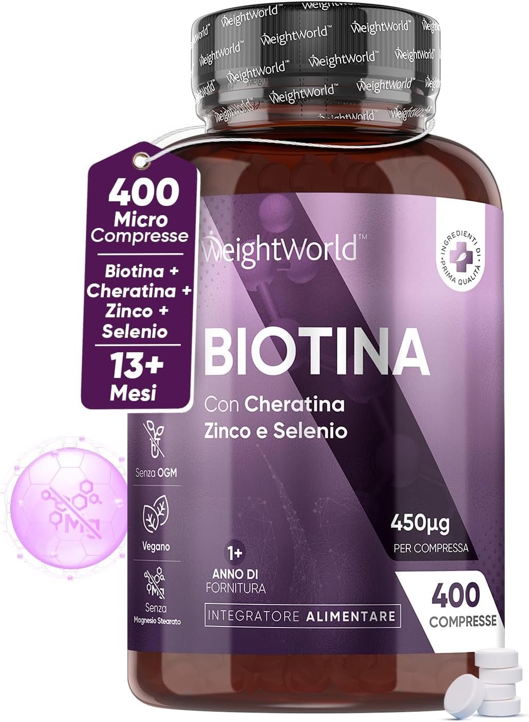 Integratore utile per come rinforzare le unghie fragili WeightWorld Biotina Cheratina Selenio Zinco