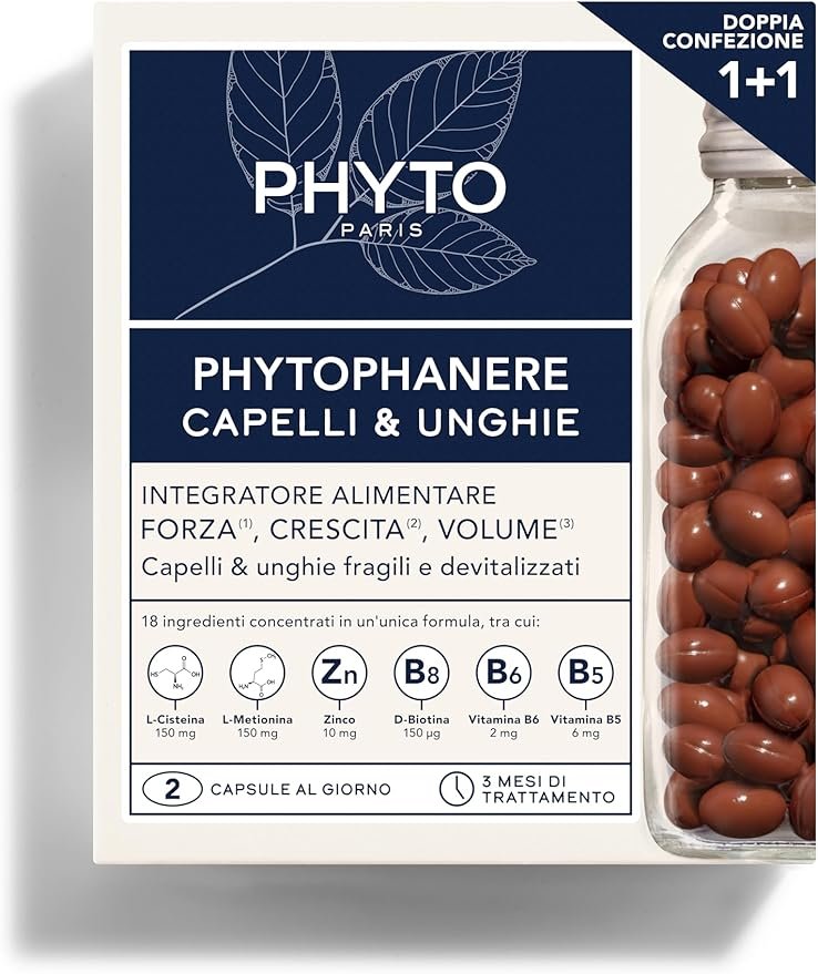 Integratore su come rinforzare le ungjie fragili PHYTO Phytophanere Capelli & Unghie