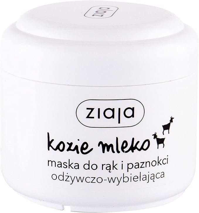 Ziaja Maschera Mani e Unghie Nutriente Sbiancante al Latte di Capra Vitamine Oli e Pantenolo