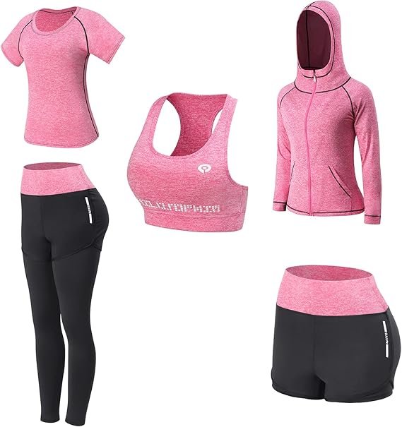completo fitness donna July's Song Set 5 pezzi ( 10 colori)
