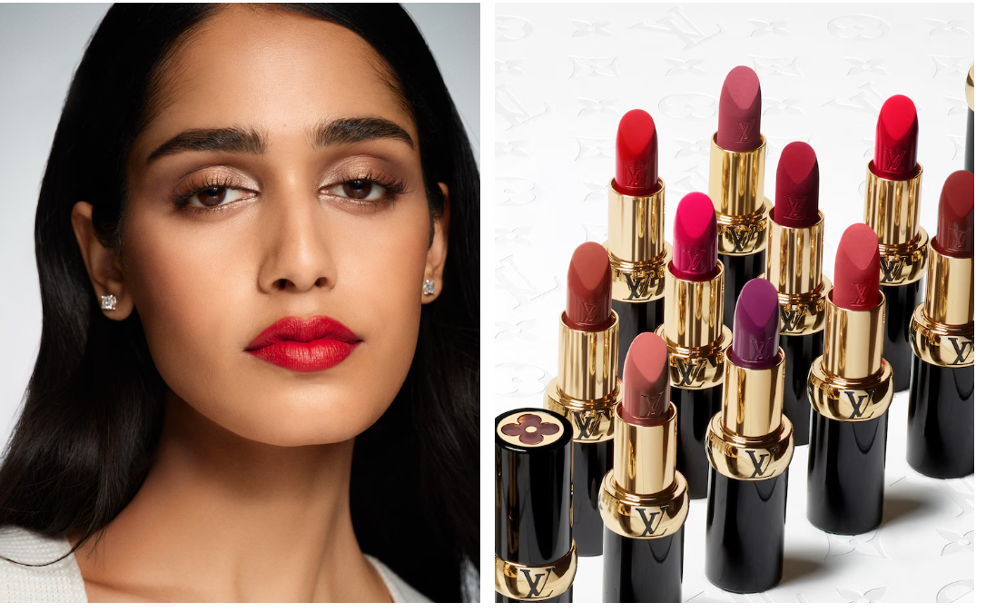 LOUIS VUITTON MAKE UP rossetti e modella che lo indossa