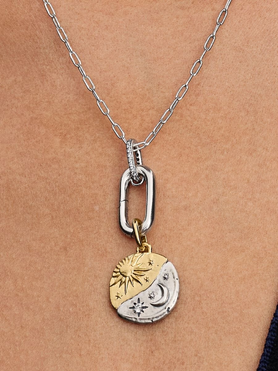 CHARM COLLEZIONE ANNALISA PANDORA Charm Medallion Sole e Luna “Ad Astra Per Aspera”
