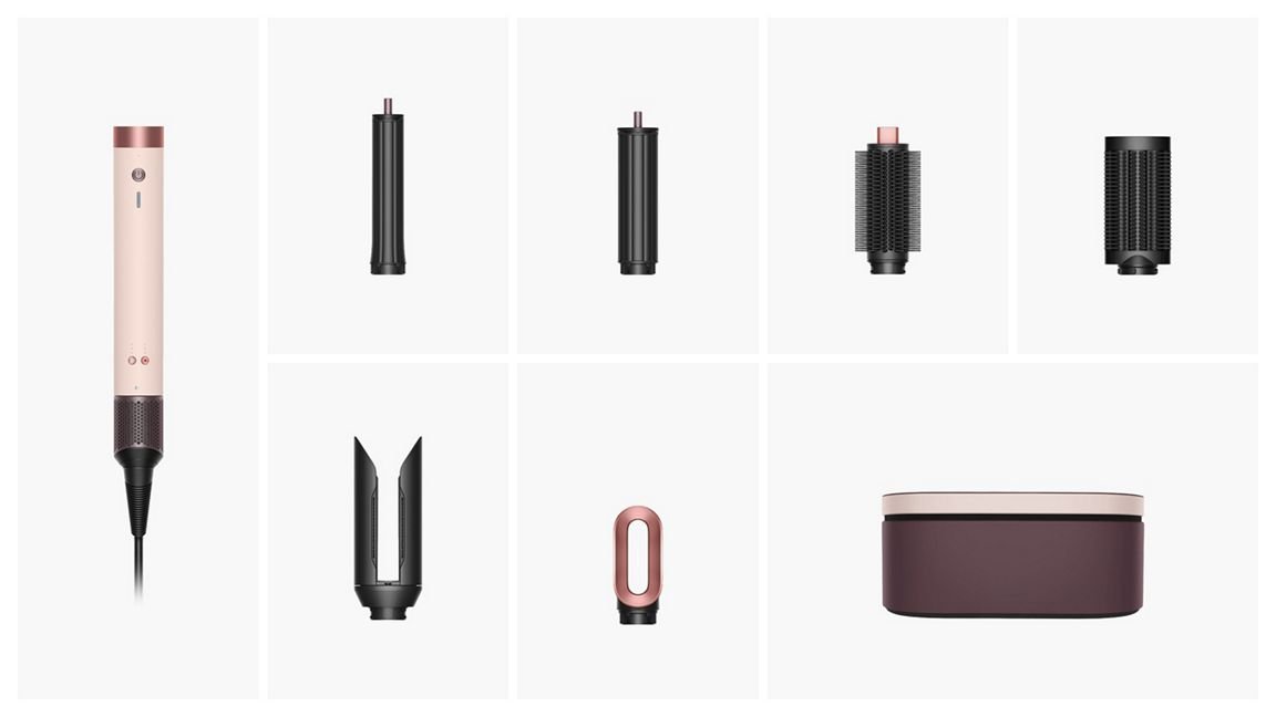 DYSON AIRWRAP CO-ANDA 2X COSA CAMBIA NEGLI ACCESSORI: VISIONE D'INSIEME DI TUTTI I COMPONENTI