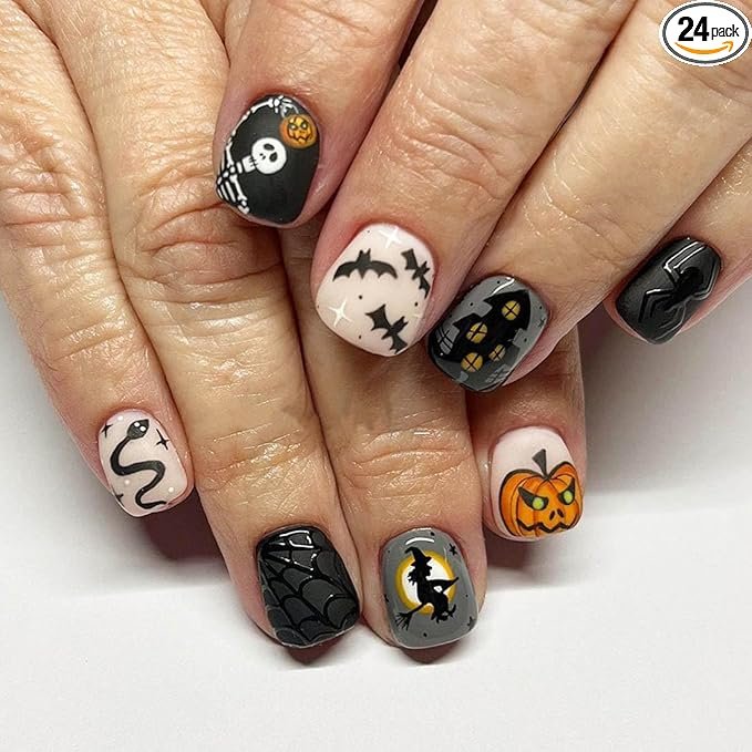 unghie finte adesive press on halloween