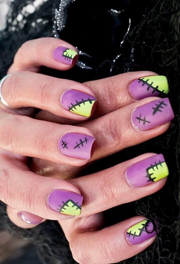 idee unghie halloween viola