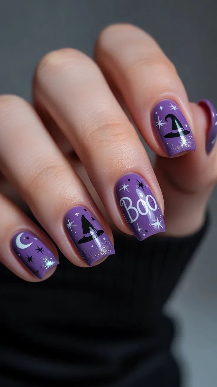 idee unghie halloween viola