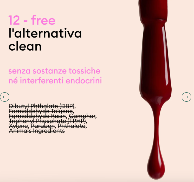 scheda informativa Sistema Green Flash secondo la normativa europea degli ingredienti vietati degli smalti semipermanenti