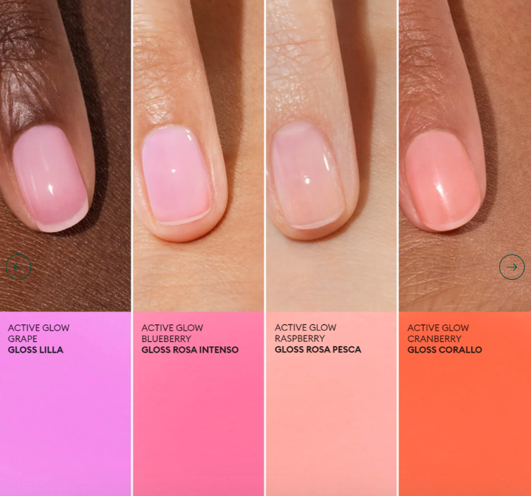 COLORAZIONI DELLO SMALTO ACTIVE GLOW DI MANUCURIST 