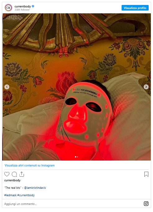 Kristin Davis indossa la maschera Currentbody