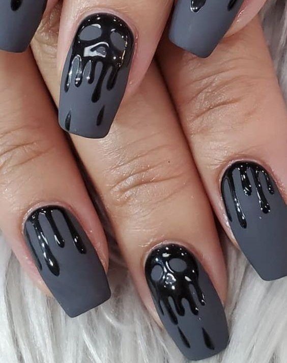 idee unghie halloween nere