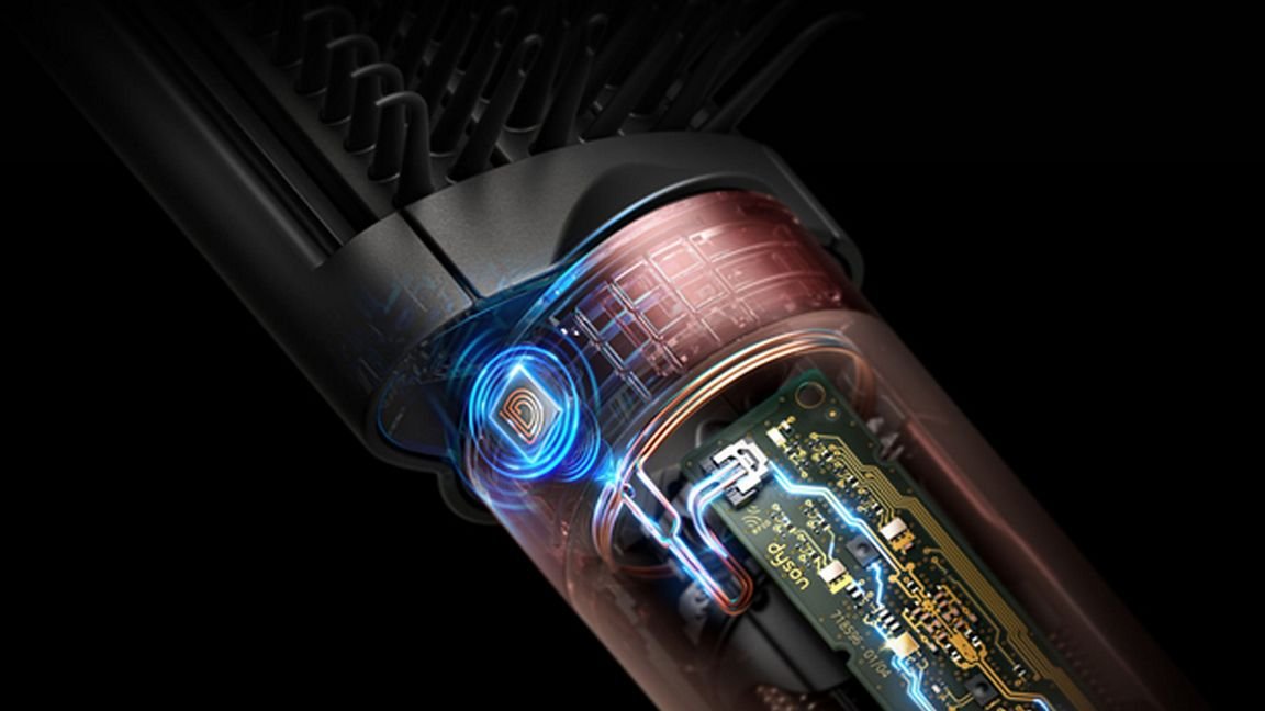 dyson airwrap co-anda 2x cosa cambia funzionalità del motore (particolare del motore)