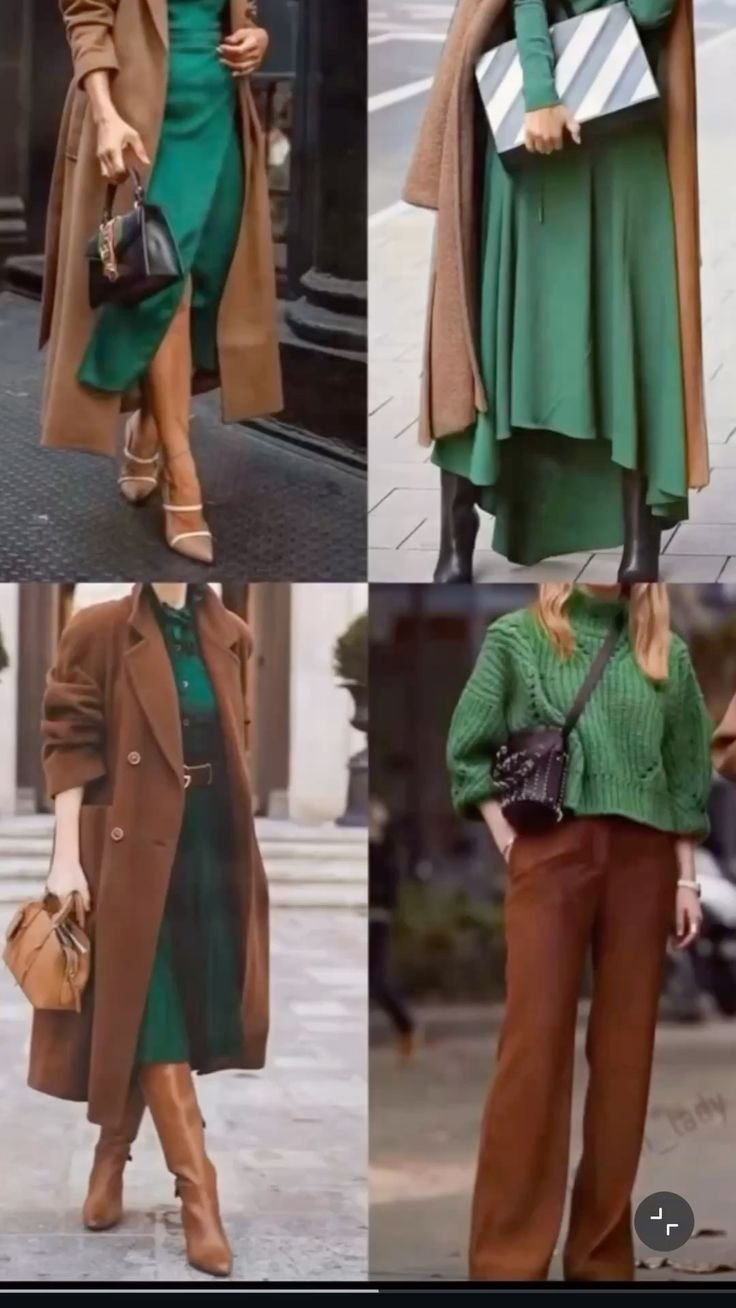 SPUNTI DI OUTFIT SU COME ABBINARE IL MARRONE COL VERDE