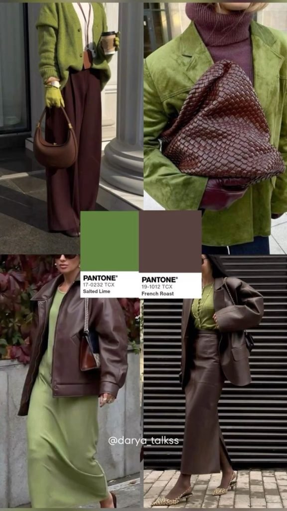 SPUNTI DI OUTFIT SU COME ABBINARE IL MARRONE COL VERDE