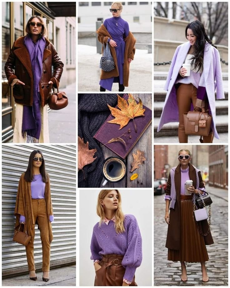 SPUNTI DI OUTFIT SU COME ABBINARE IL MARRONE COL VIOLA