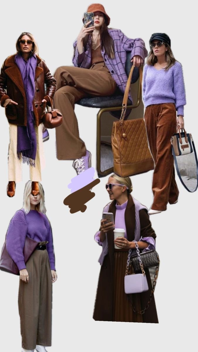 SPUNTI DI OUTFIT SU COME ABBINARE IL MARRONE COL VIOLA