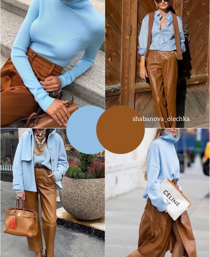 SPUNTI DI OUTFIT SU COME ABBINARE IL MARRONE CON L'AZZURRO