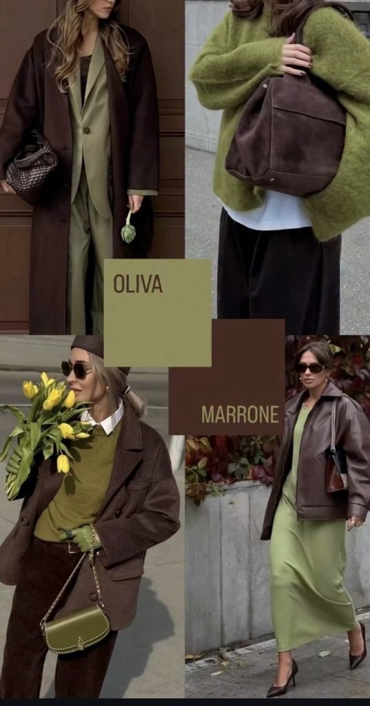 SPUNTI DI OUTFIT SU COME ABBINARE IL MARRONE COL VERDE