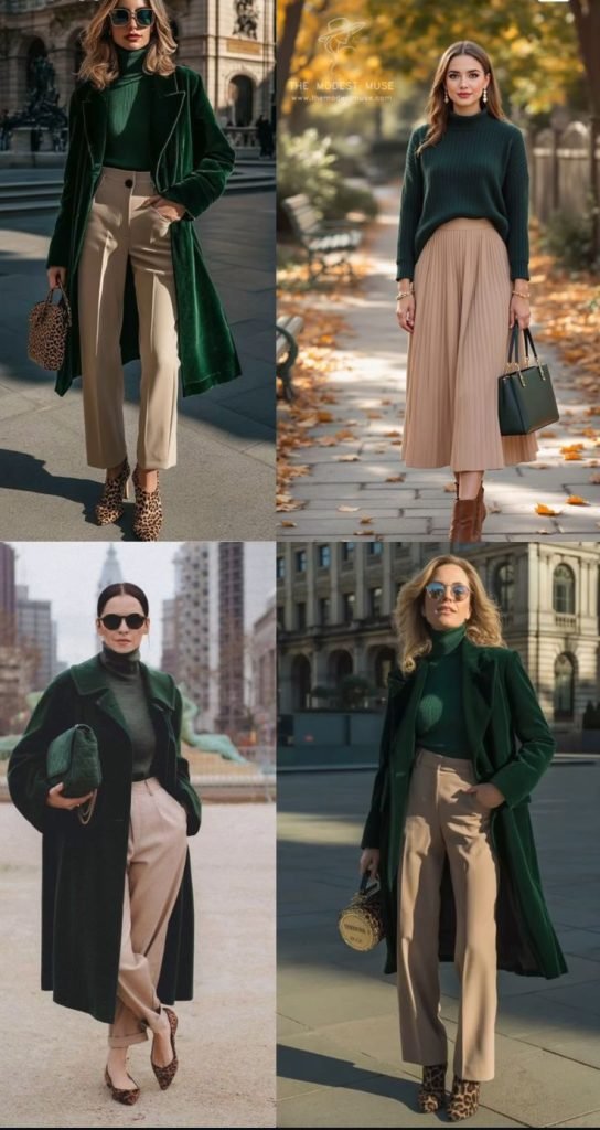 SPUNTI DI OUTFIT SU COME ABBINARE IL MARRONE COL VERDE