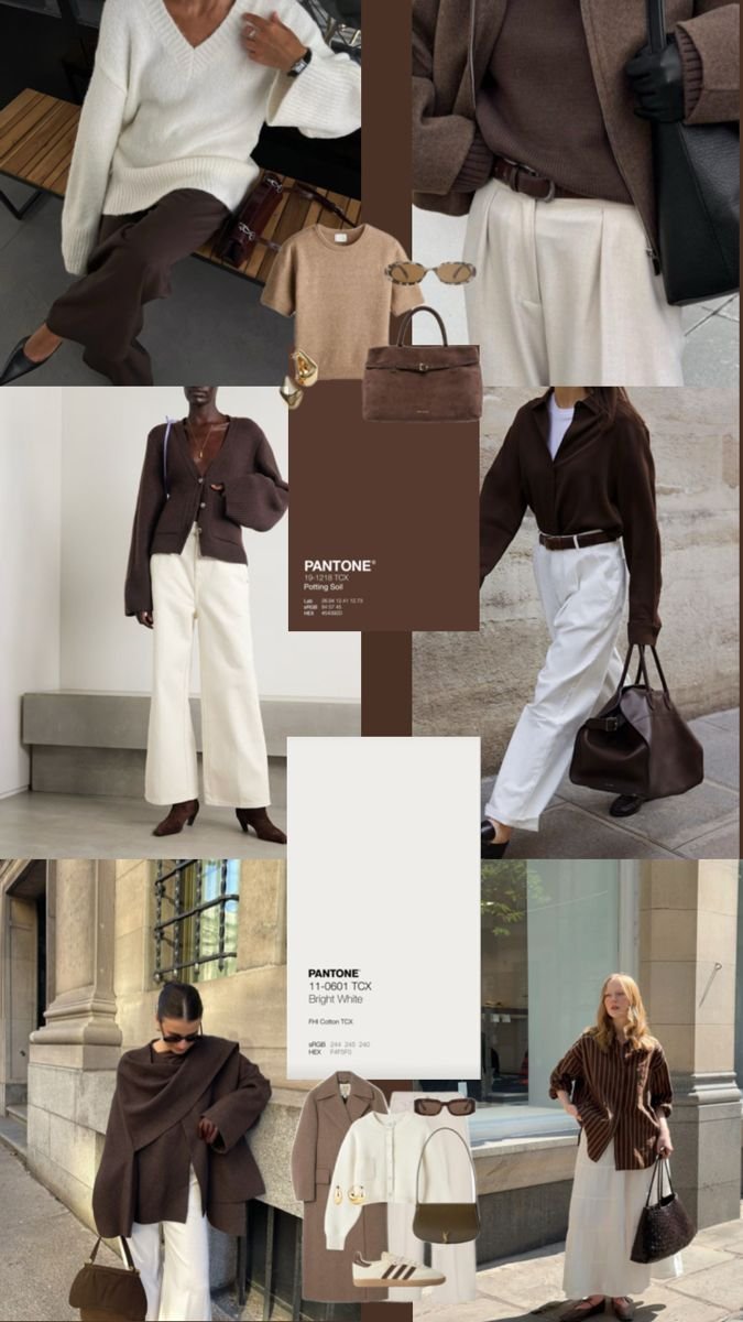 SPUNTI DI OUTFIT SU COME ABBINARE IL MARRONE COL BIANCO