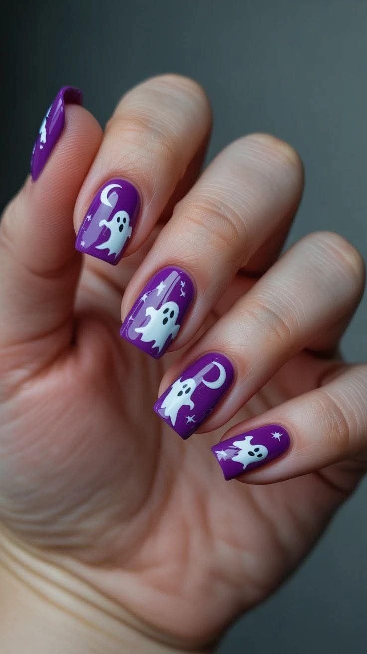 idee unghie halloween viola