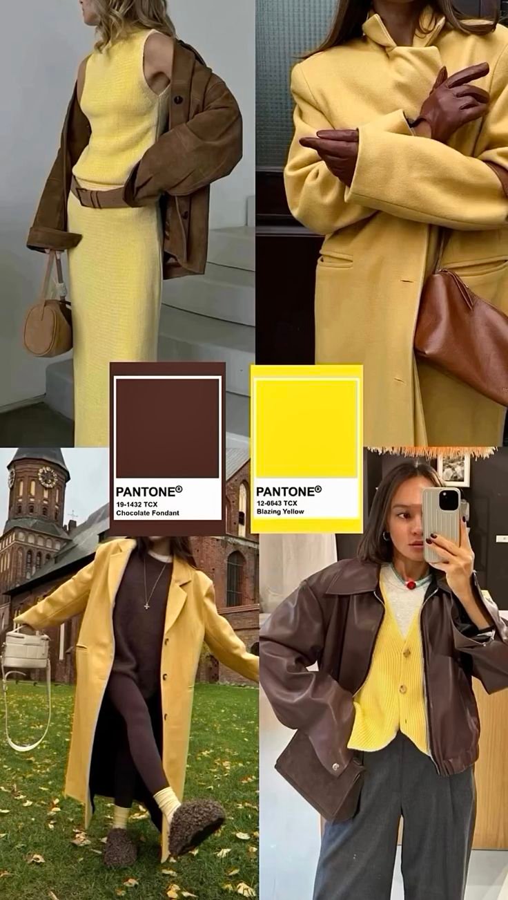 SPUNTI DI OUTFIT SU COME ABBINARE IL MARRONE COL GIALLO