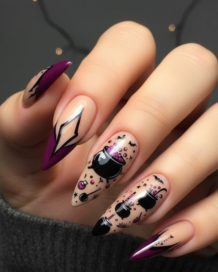 idee unghie halloween da strega
