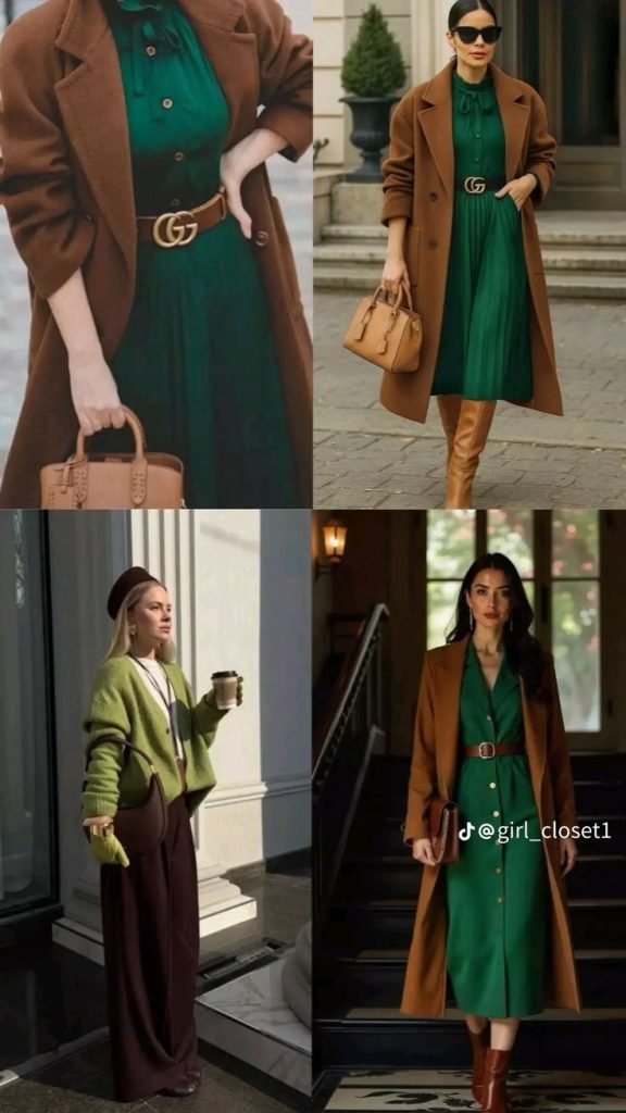 SPUNTI DI OUTFIT SU COME ABBINARE IL MARRONE COL VERDE
