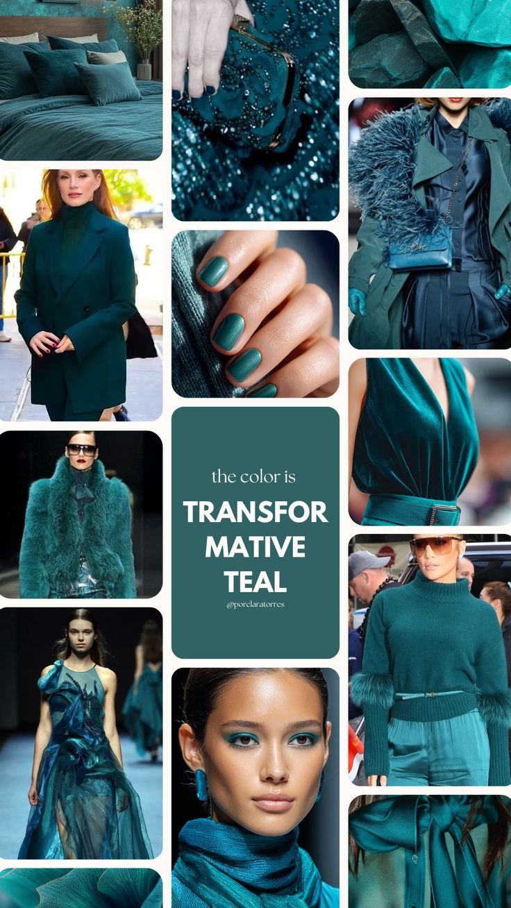 transformative teal colore 2026 per coloro e WGSN COME ABBINARLO NELLA MODA 
