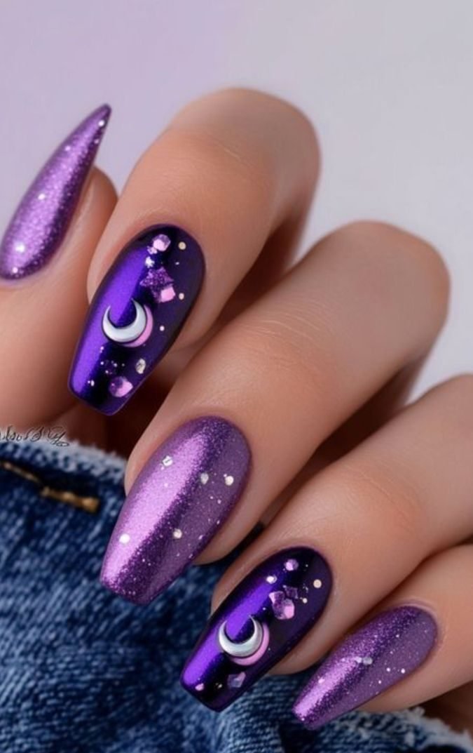 idee unghie halloween viola
