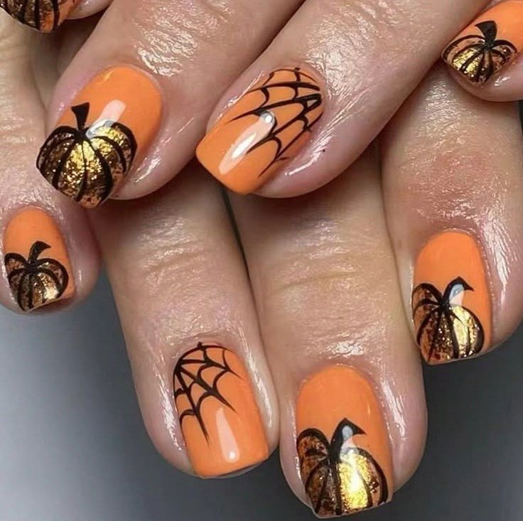 idee unghie halloween a tema zucche