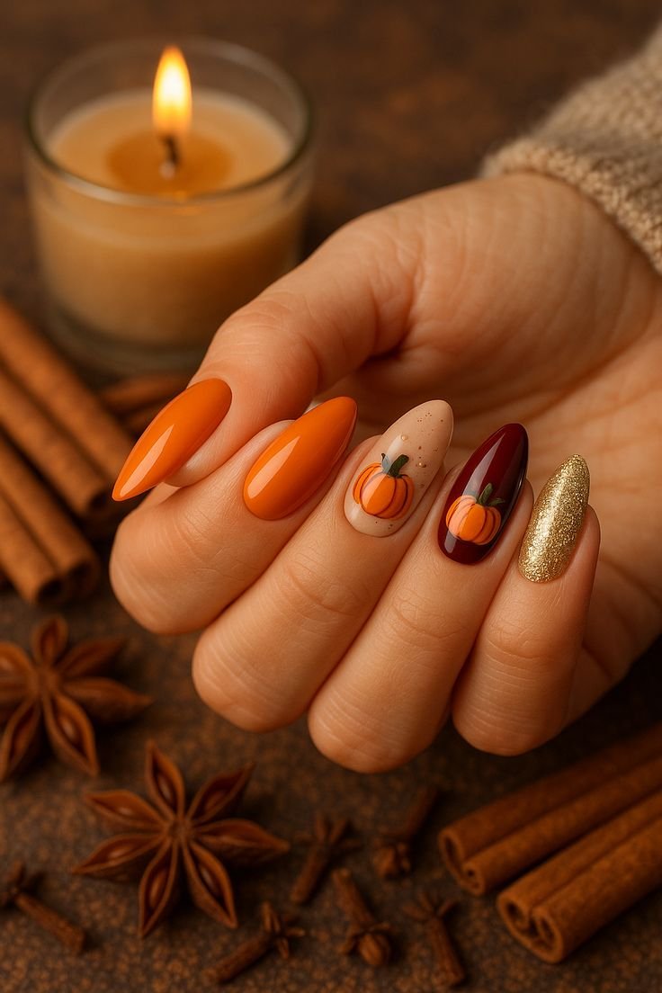 idee unghie halloween a tema zucche