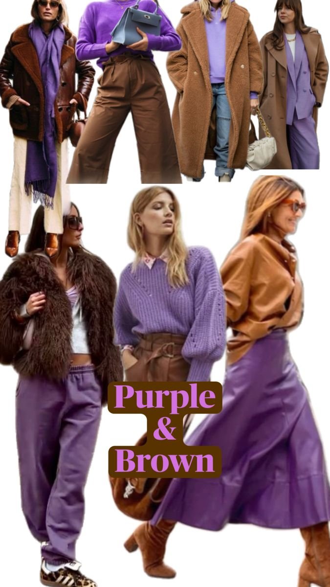 SPUNTI DI OUTFIT SU COME ABBINARE IL MARRONE COL VIOLA