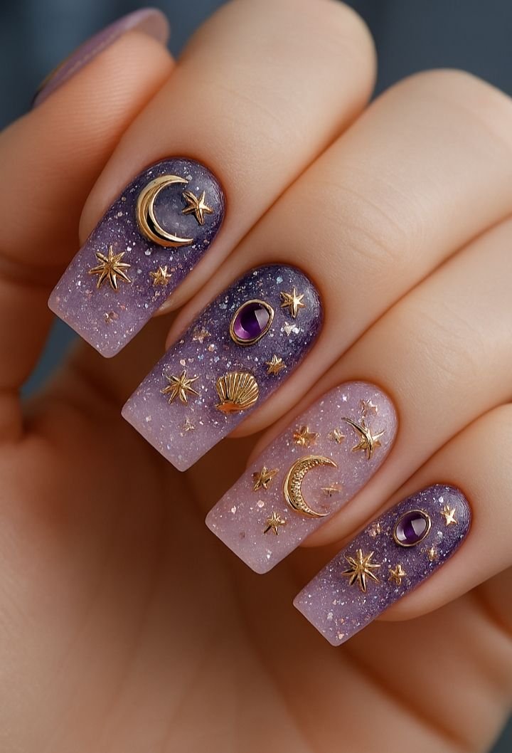 idee unghie halloween viola