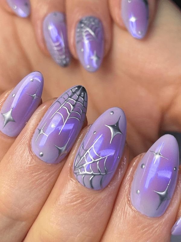 idee unghie halloween viola
