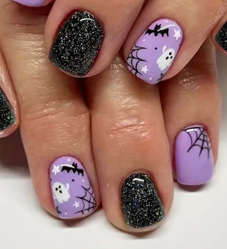 halloween unghie viola