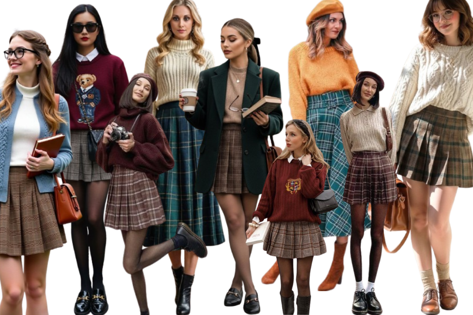 Come abbinare una gonna scozzese stile preppy